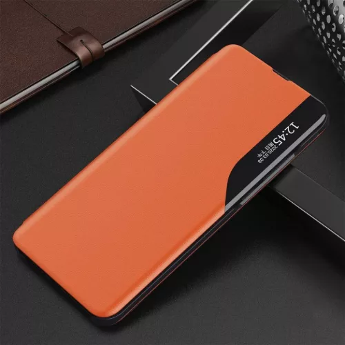 Eco Leather View Case intelligens fliptok Xiaomi Poco M3 narancssárga-9111201920569 2 kép
