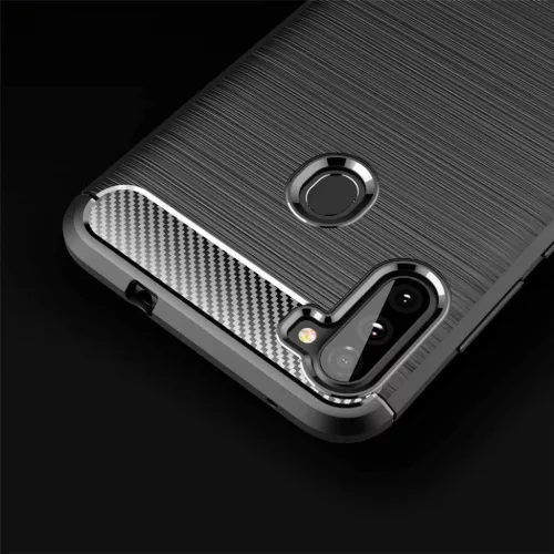 Szénszál mintájú TPU tok Samsung A11 / M11 fekete-9111201922853 4 kép