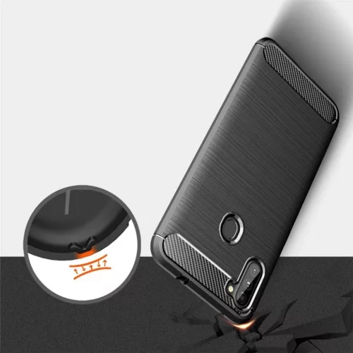 Szénszál mintájú TPU tok Samsung A11 / M11 fekete-9111201922853 7 kép