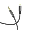 Kábel AUX Jack 3,5 mm - Lightning Hoco 1 m fekete