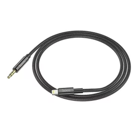Kábel AUX Jack 3,5 mm - Lightning Hoco 1 m fekete-6931474759924 2 kép