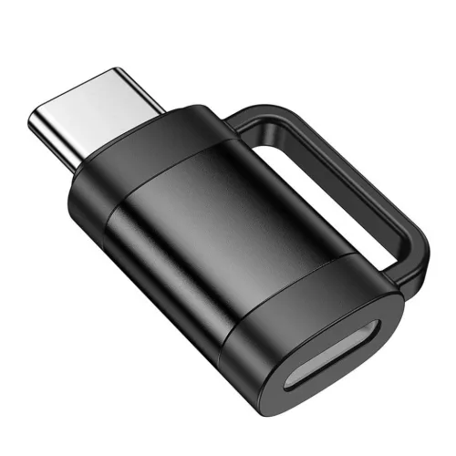 Adapter OTG USB C - Lightning Hoco 3A UA31E fekete-6942007628167 3 kép