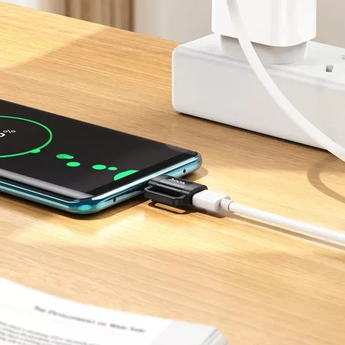 Adapter OTG USB C - Lightning Hoco 3A UA31E fekete-6942007628167 4 kép