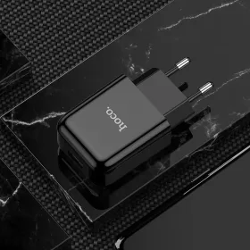 HOCO utazó töltő USB A 2.1A N2 fekete-6931474746092 2 kép