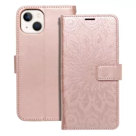 MEZZO fliptok iPhone 13 mandala rózsaarany tok