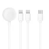 Kábel 3 az 1-ben Type C to 2 x Lightning / Apple Watch 3W 2A C3168 1,2 m fehér