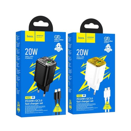 HOCO fali töltő USB A + Type C + Type C - Lightning kábel PD QC3.0 -6942007659208 6 kép