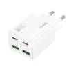 HOCO töltő 2 x Type C + 2 x USB A PD QC3.0 3A 20W N56 fehér-6942007659284 1 kép