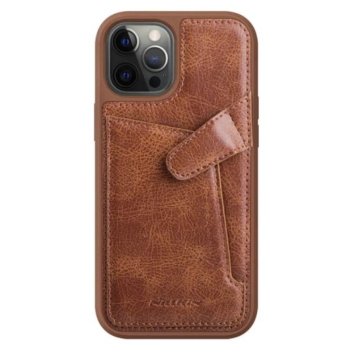 iPhone 12 Pro MAX Nillkin Aoge valódi bőr tok kártyatartóval barna-5996591015897 1 kép