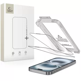    iPhone 17 Fekete Tech-protect Quick Set+ 2-pack Edzett Üveg üvegfólia