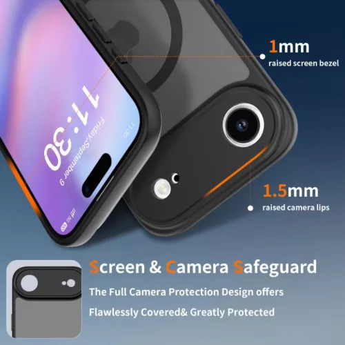  iPhone 17 Air Matt Fekete Tech-protect Basicmag Magsafe tok-5906302319824 2 kép