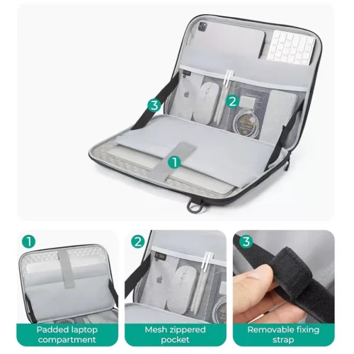 Tech-protect Ranger-x Tactical táska Laptop 15-16 Fekete-5906302368310 5 kép