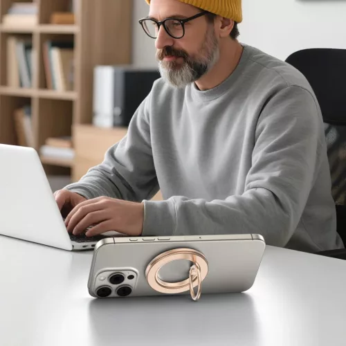 Tech-protect Mmr600 Mágneses Magsafe Telefon Gyűrű Szatén Arany-5906302331802 4 kép