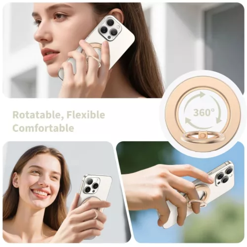 Tech-protect Mmr600 Mágneses Magsafe Telefon Gyűrű Szatén Arany-5906302331802 5 kép