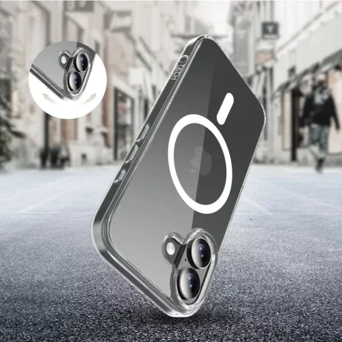  iPhone 17 Átlátszó Tech-protect Flexair Hybrid Magsafe tok-5906302319459 3 kép