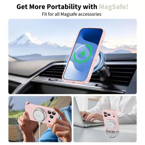  iPhone 17 Pro Rózsaszín Gyöngy Tech-protect Szilikon Magsafe tok-5906302330232 3 kép
