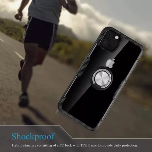 iPhone 12 Pro Max Clear Carbon szénszál mintás tok gyűrű támassz-5902429909368 5 kép