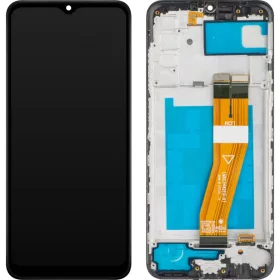   LCD Kijelző Modul MP Samsung Galaxy A03s A037, G Verzió, Utángyártott, Fekete üvegfólia