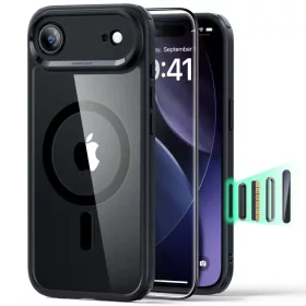    iPhone 17 Air Átlátszó/Fekete Esr Classic Hybrid Magsafe & Edzett Üveg tok