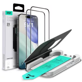    iPhone 16 Pro / 17 tiszta üvegfólia ESR UltraFit edzett üveg 2-pack