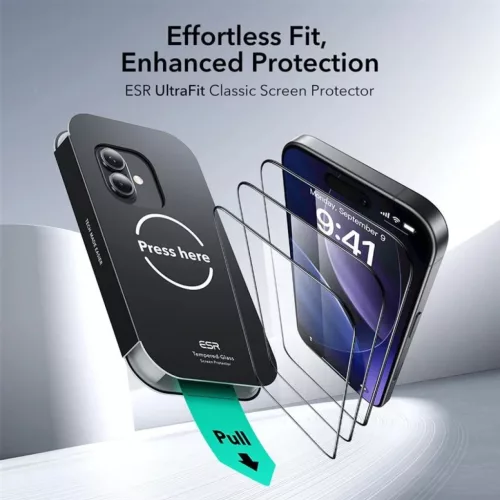  iPhone 16 Pro / 17 tiszta üvegfólia ESR UltraFit edzett üveg 2-pac-4894240287705 2 kép