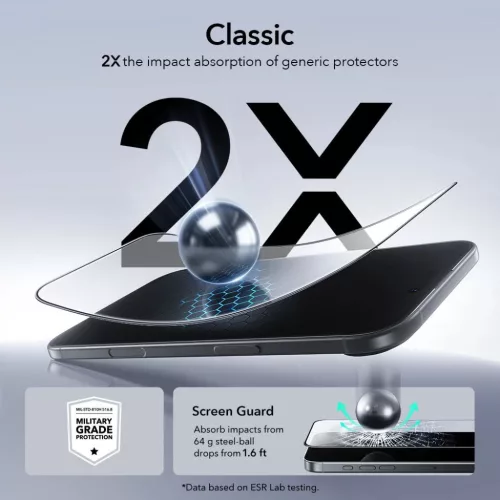  iPhone 17 Air Átlátszó Edzett Üveg ESR UltraFit 2-pack üvegfóli-4894240287743 4 kép