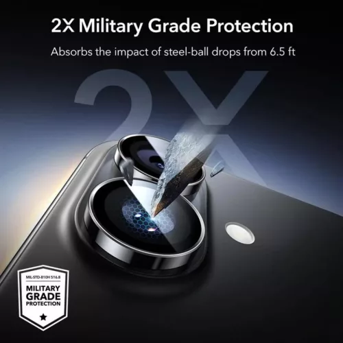  iPhone 16 / 16 Plus / 17 Fekete ESR Armorite Kamera Védő üvegfóli-4894240286180 4 kép