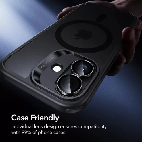  iPhone 16 / 16 Plus / 17 Fekete ESR Armorite Kamera Védő üvegfóli-4894240286180 8 kép