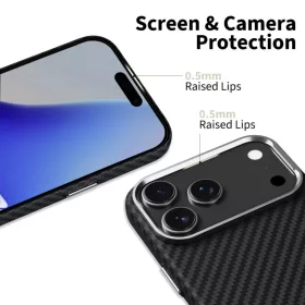  Iphone 17 Pro Fekete/ezüst Tech-protect Ion Carbon Magsafe tok-5906302330355 2 kép