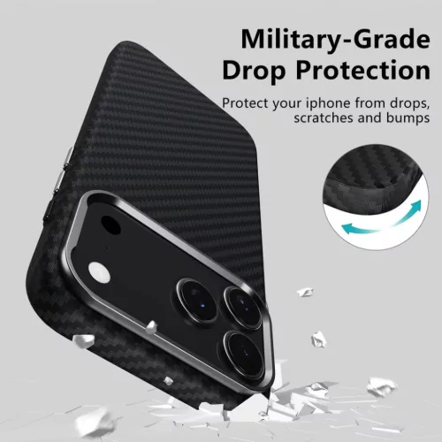  Iphone 17 Pro Fekete/ezüst Tech-protect Ion Carbon Magsafe tok-5906302330355 5 kép
