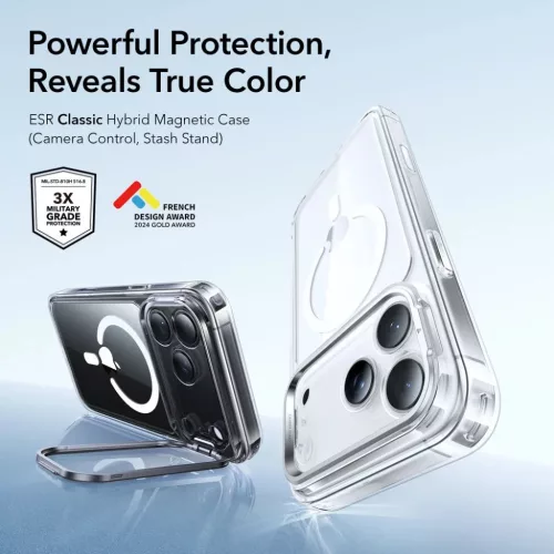iPhone 17 Pro Esr Classic Hybrid Kickstand Magsafe átlátszó tok-4894240283325 3 kép