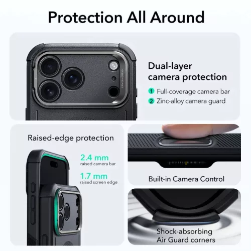 iPhone 17 Pro ESR Cyber Kickstand Magsafe fekete tok-4894240283622 2 kép