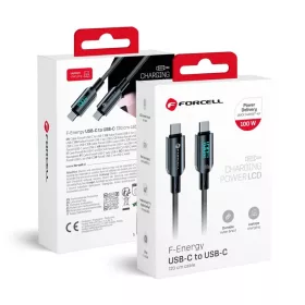   FORCELL F-ENERGY C277 kábel Type C to Type C QC4.0 PD 5A 100W Digitális 1,2 m fekete