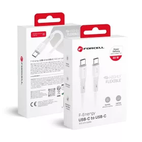  FORCELL F-ENERGY C344 kábel Type C to Type C QC4.0 PD 3A 60W Szilikon 1 m fehér