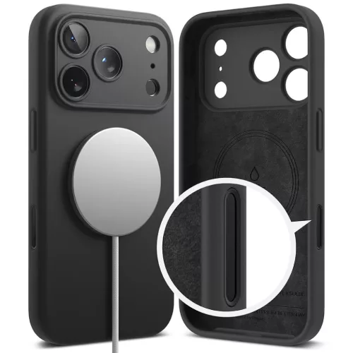 iPhone 17 Pro Max Ringke Szilikon Mágneses Magsafe Fekete tok-8800328810402 3 kép