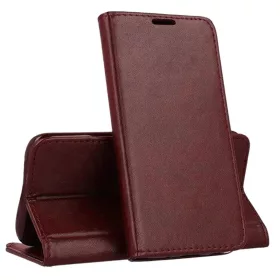 Mágneses bőr fliptok SAMSUNG GALAXY A12 burgundy-5900495896414 1 kép