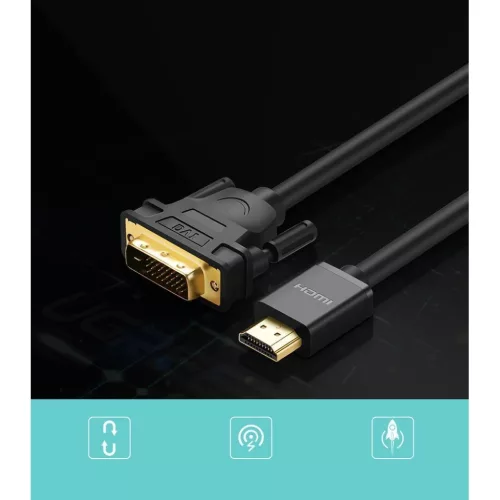 Ugreen HDMI - DVI kábel 4K 60Hz 30AWG 1m fekete (30116)-6957303831166 2 kép
