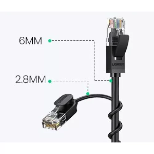 Ugreen Ethernet patchcord kábel RJ45 Cat 6A UTP 1000Mbps 10m fekete (-6957303876563 7 kép