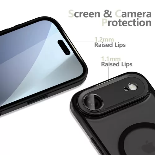 iPhone 17 Air Tech-protect Magcam Magsafe Matt Fekete tok-5906302330065 4 kép