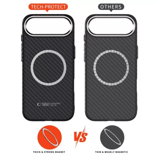 iPhone 17 Air Tech-protect Ion Carbon MagSafe tok fekete/ezüst-5906302330348 5 kép