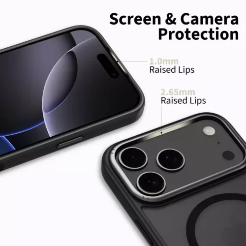 iPhone 17 Pro Max Tech-protect Magedge Magsafe tok matt fekete/fémes -5906302330485 2 kép