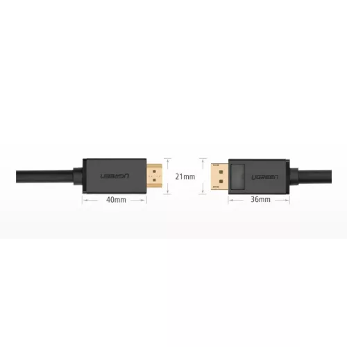Ugreen HDMI - DisplayPort kábel 4K 30 Hz 28 AWG 1.5 m fekete (DP101 1-6957303812394 9 kép