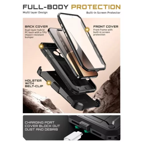 iPhone 17 Pro Max Supcase Ub Pro Fekete tok-843439159372 3 kép