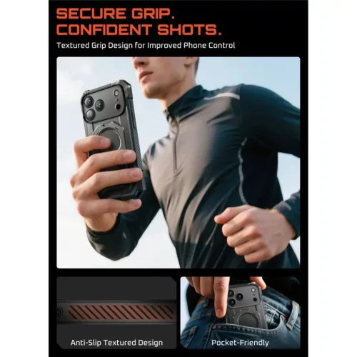iPhone 17 Pro Max Supcase UB Grip Mag Magsafe szürke tok-843439159419 7 kép