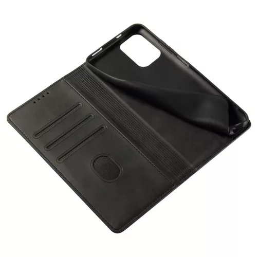 Honor Magic 7 Lite mágneses PU bőr fliptok kártyatartóval fekete A- 1 kép