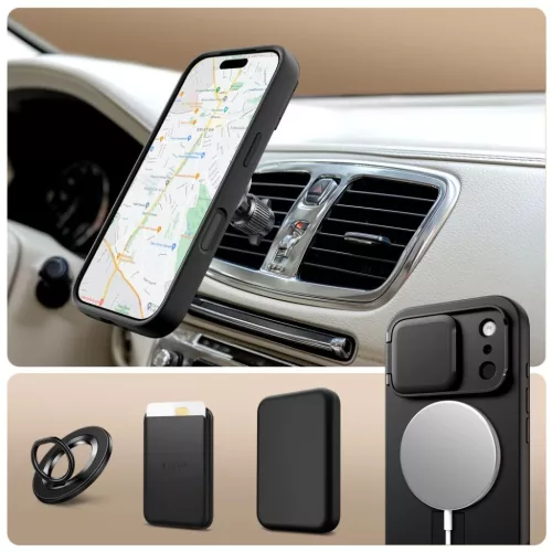 iPhone 17 Pro Tech-protect Kevlar Aura Magsafe fekete tok-5906302331673 3 kép