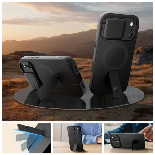 iPhone 17 Pro Tech-protect Kevlar Aura Magsafe fekete tok-5906302331673 4 kép