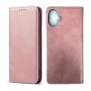 Samsung Galaxy A07 mágneses PU bőr fliptok kártyatartóval rózsaszín Alphajack