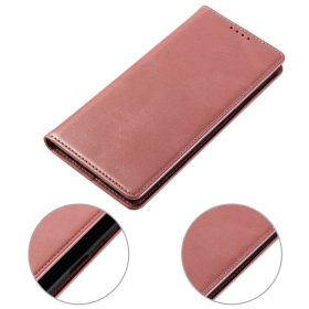 Samsung Galaxy A07 mágneses PU bőr fliptok kártyatartóval rózsasz- 2 kép