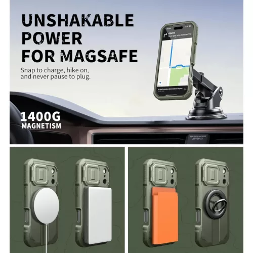 iPhone 17 Pro Dexnor MagSafe 360 ütésálló tok kihajtható állván-6977140255475 4 kép